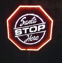 40IN LED NEON LOOK SANTA STOP HERE SIGN