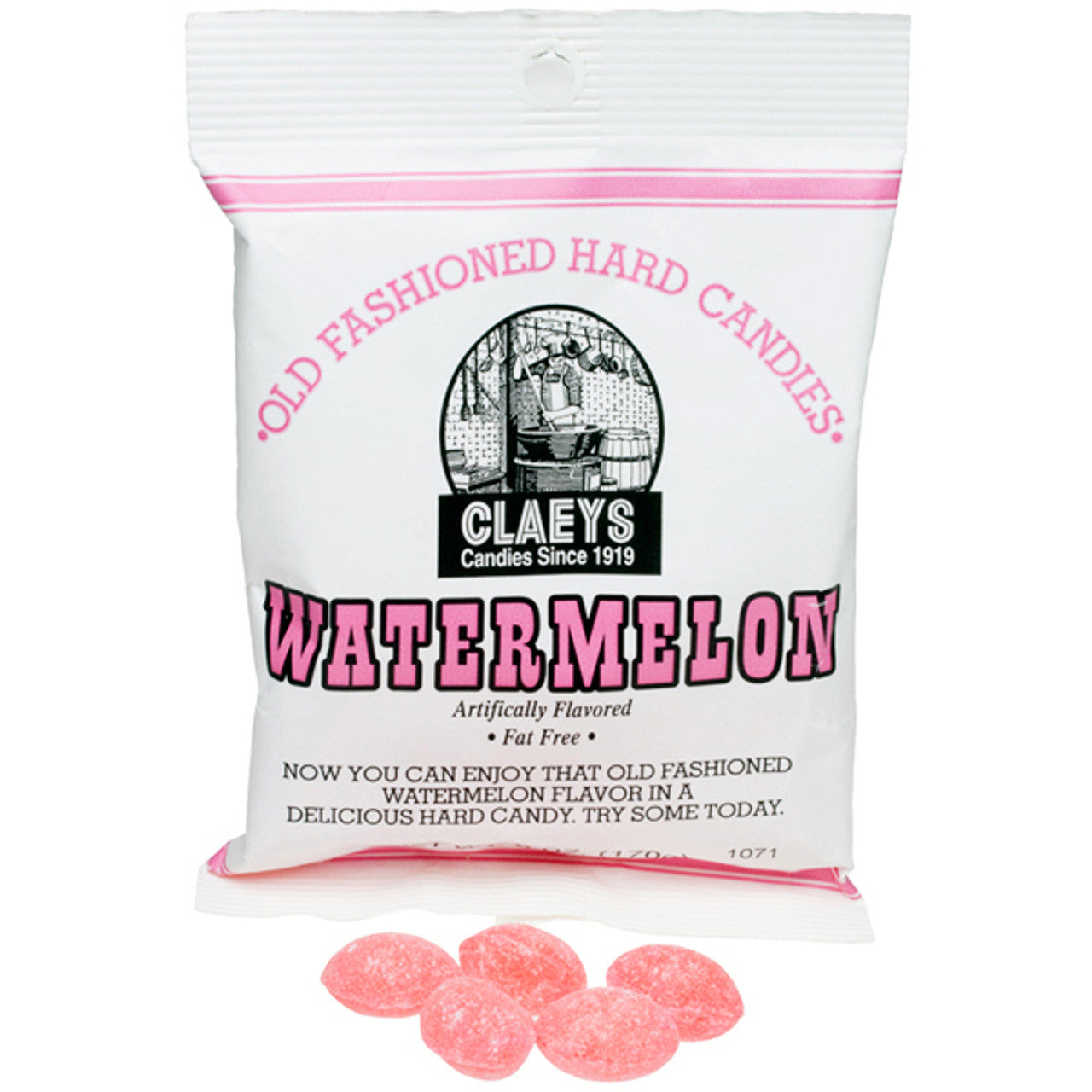 Claeys Old Fashioned Hard Candies Watermelon, 6oz Bag 24ct