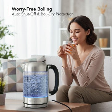 OVENTE Electric Kettle with 1.8L Borosilicate Glass