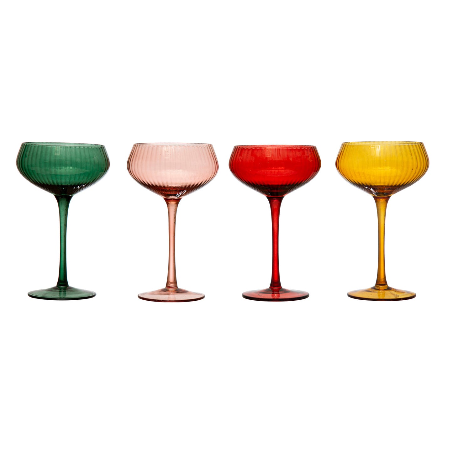 8 OZ. STEMMED CHAMPAGNE GLASS, 4 COLORS