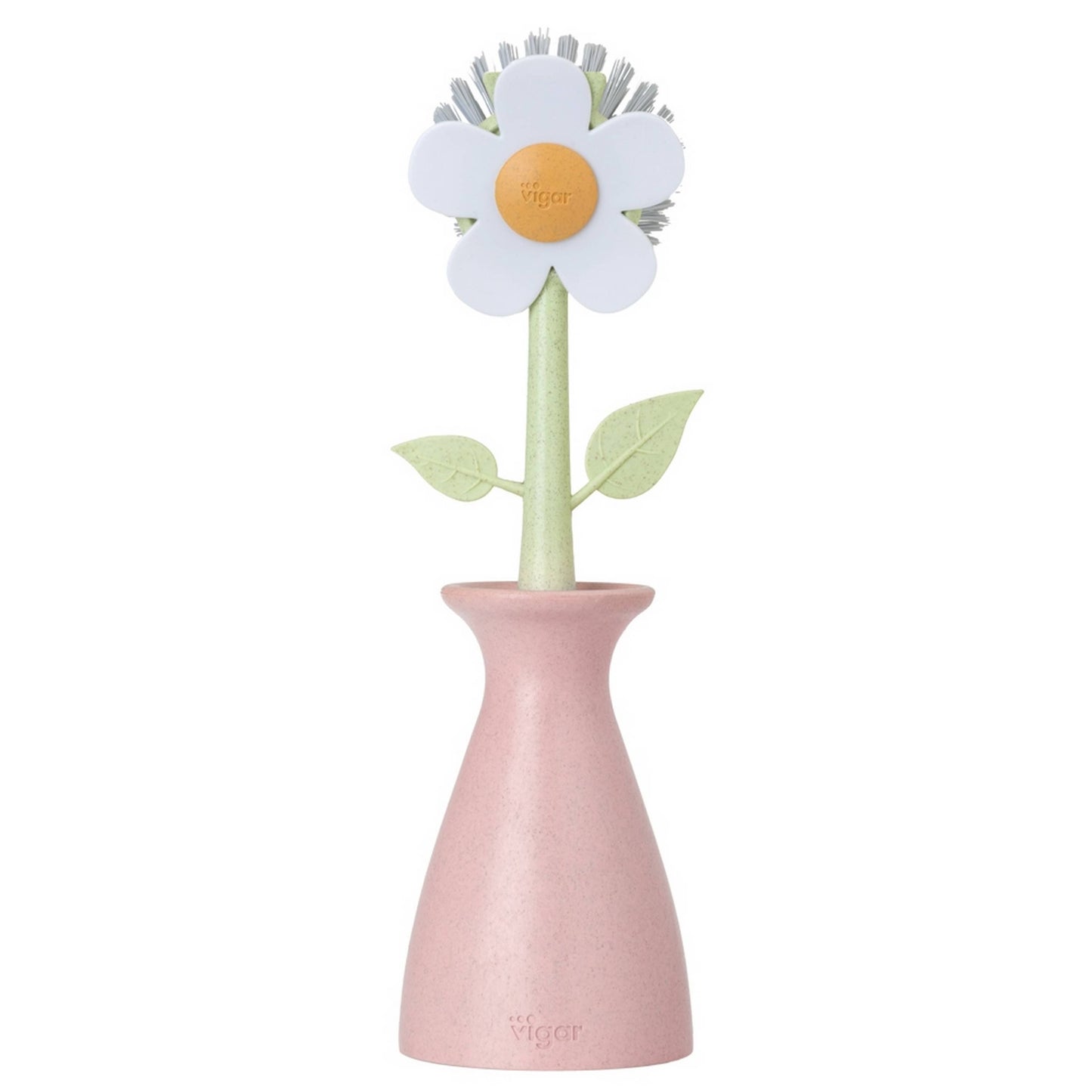 FLORGANIC DISH BRUSH WITH VASE PINK
