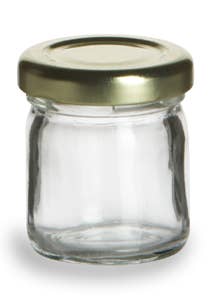 Glass Jars Gold Lid 1.5oz DIY Jam, Honey, Party Favors