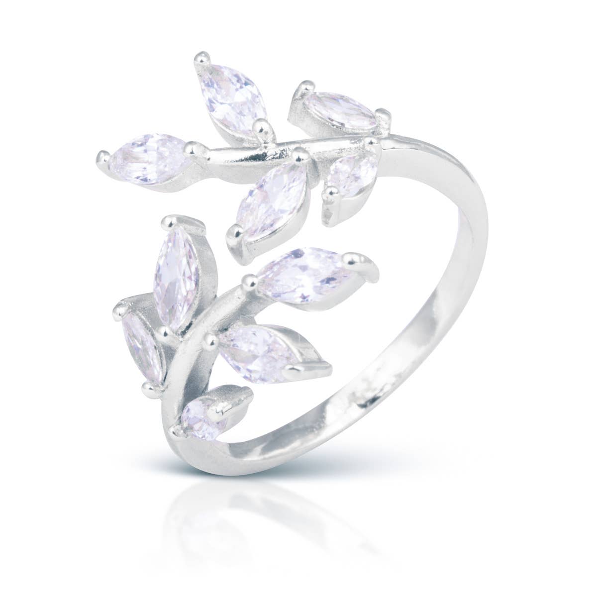 Marquise Vine Ring Size 8 - Silver