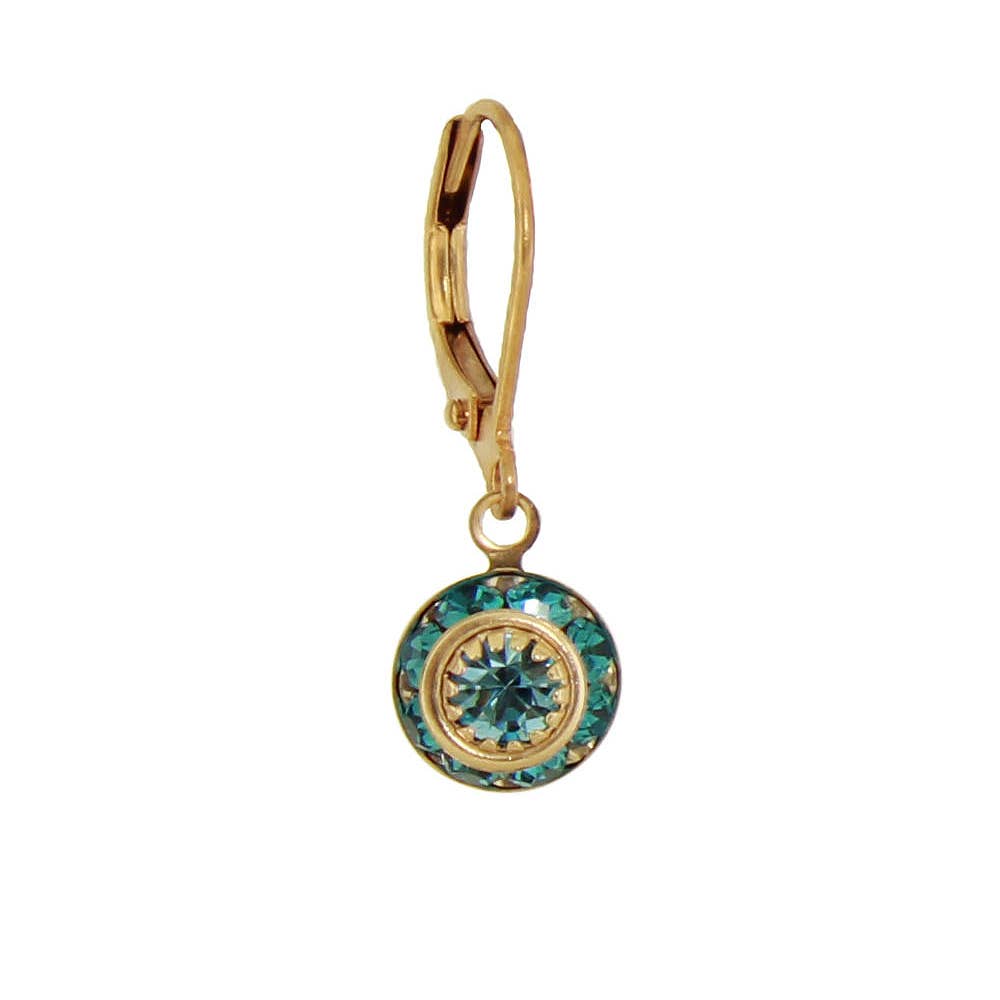 Gold Crystal Disc Dangle: D