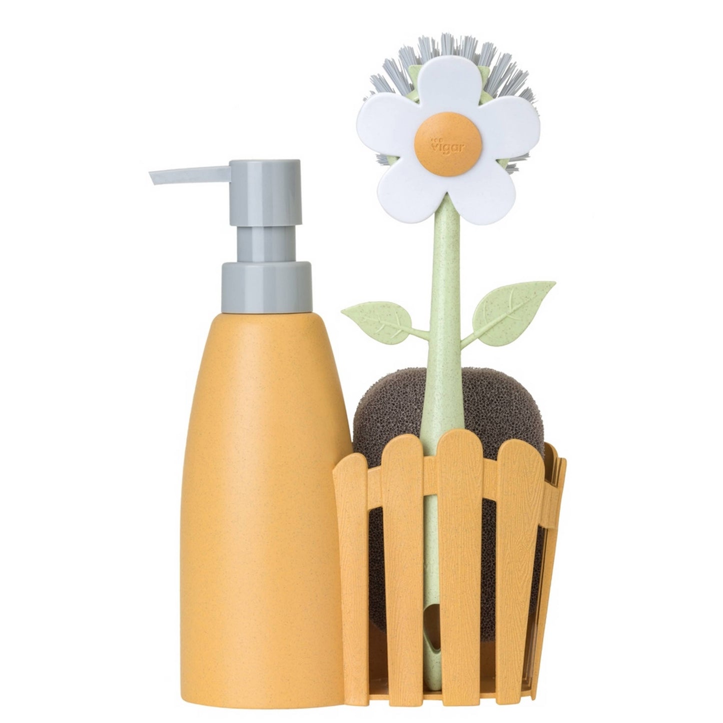 SINK SET WITH FENCE AND ORANGE DISPENSER