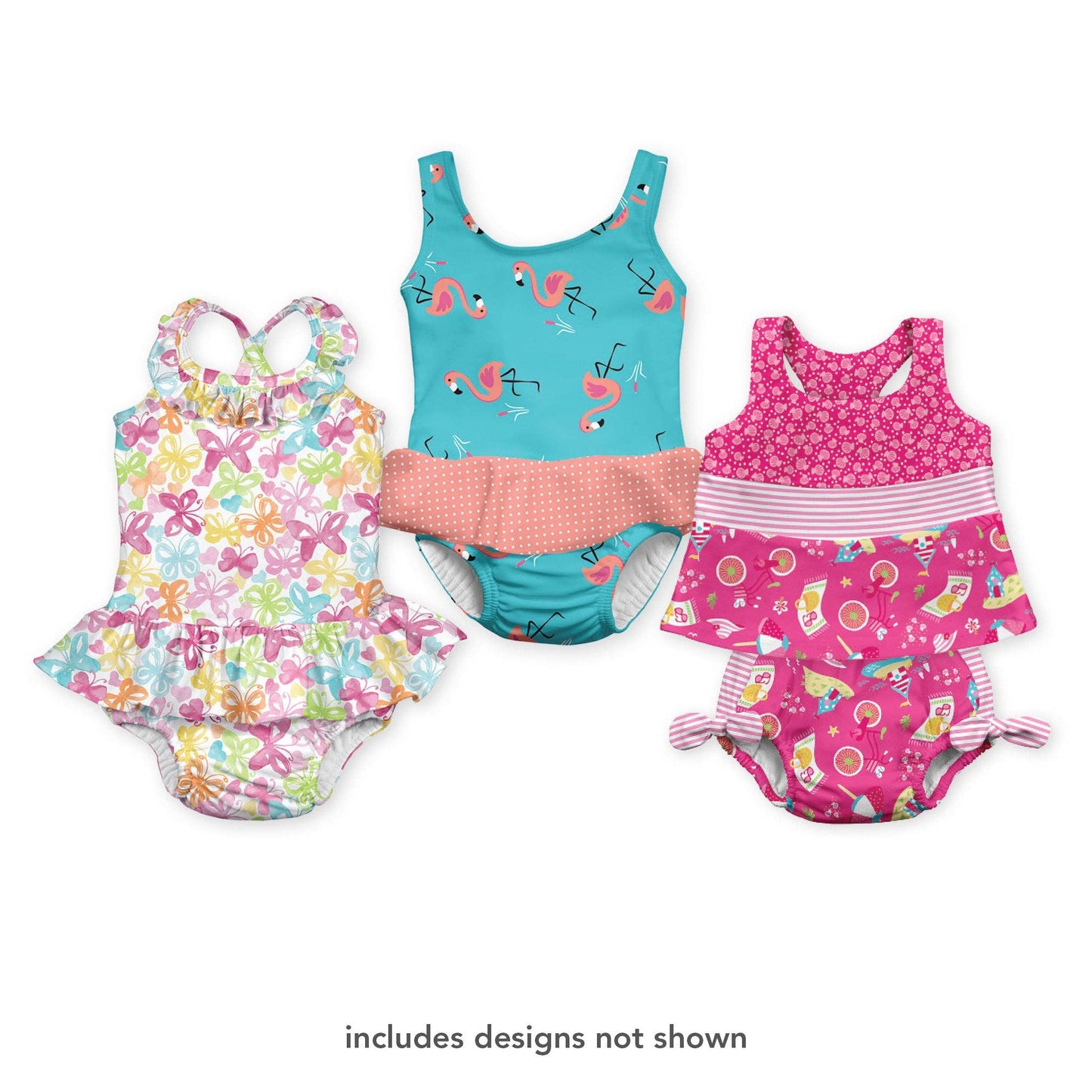 Assorted Girls Swimsuit with Built-in Swim Diaper (Multiples