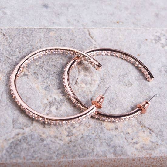 Inside-Out Hoop Earrings - Rose Gold