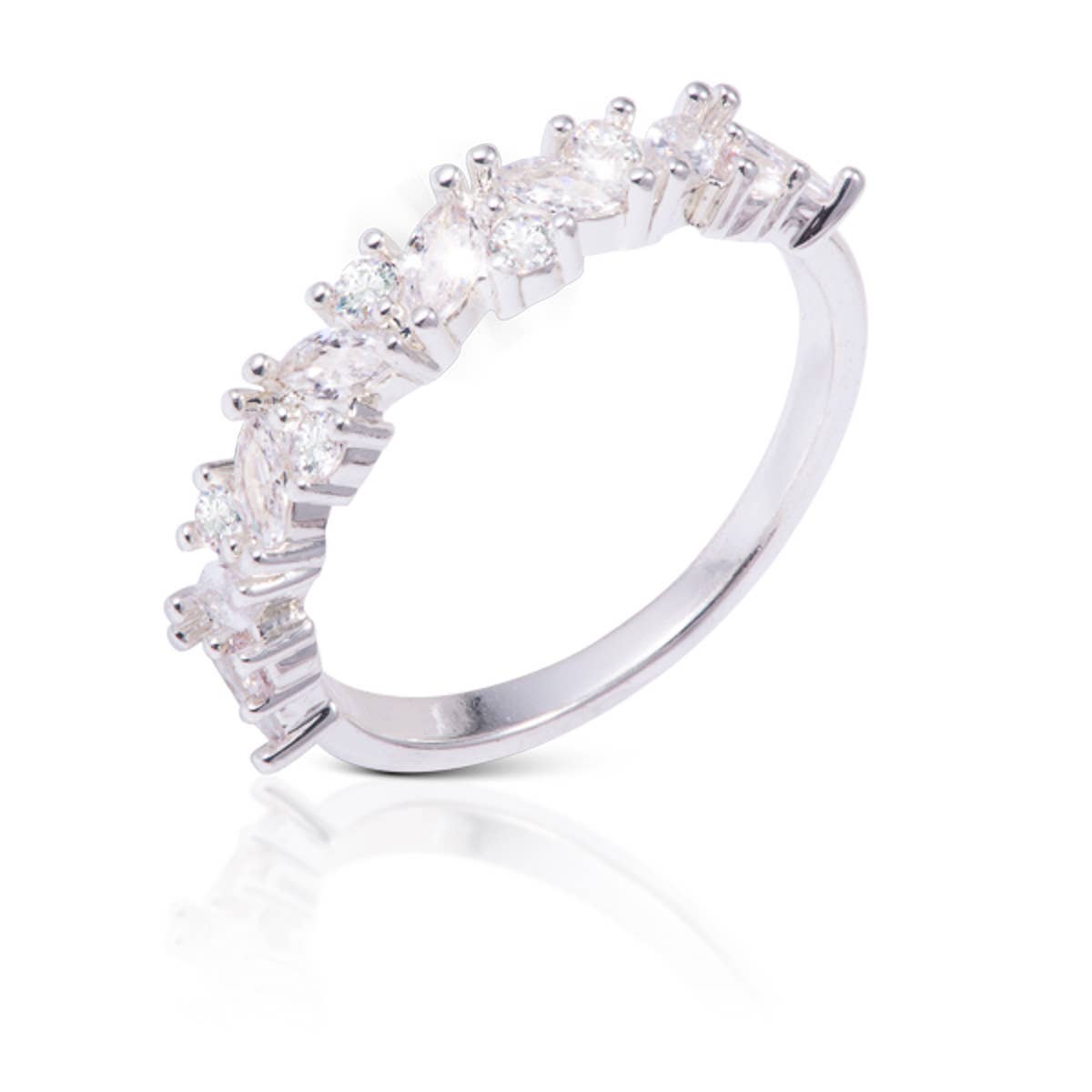 Marquis CZ Mix Ring - Size 8 - Silver