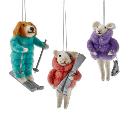 Winter Sports Critter Ornament - Assortment, Sold Separately