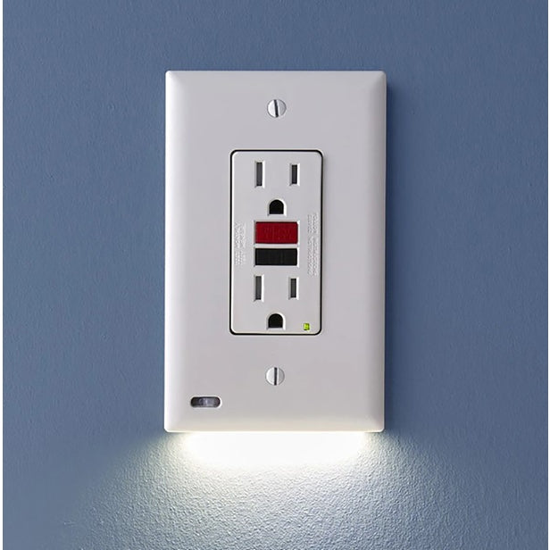Snap Power Wall Plate Guidelight GFCI White