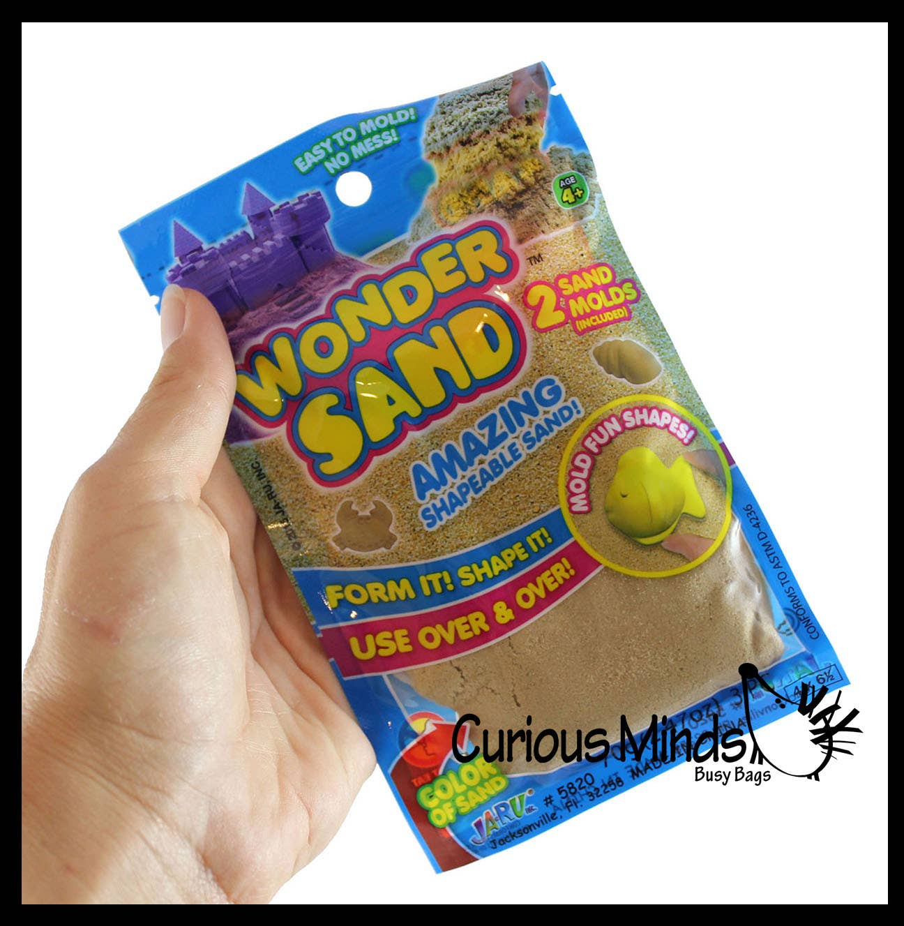 1 Wonder Sand Pouch with 2 Mini Sand Molds - Stretchy  Soft