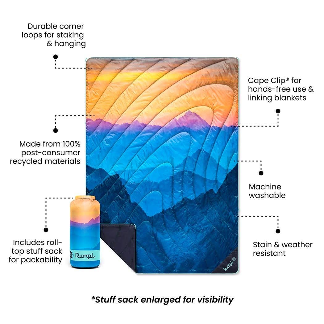 Original Puffy Blanket - Misty Peaks Mountainscape: 1-Person