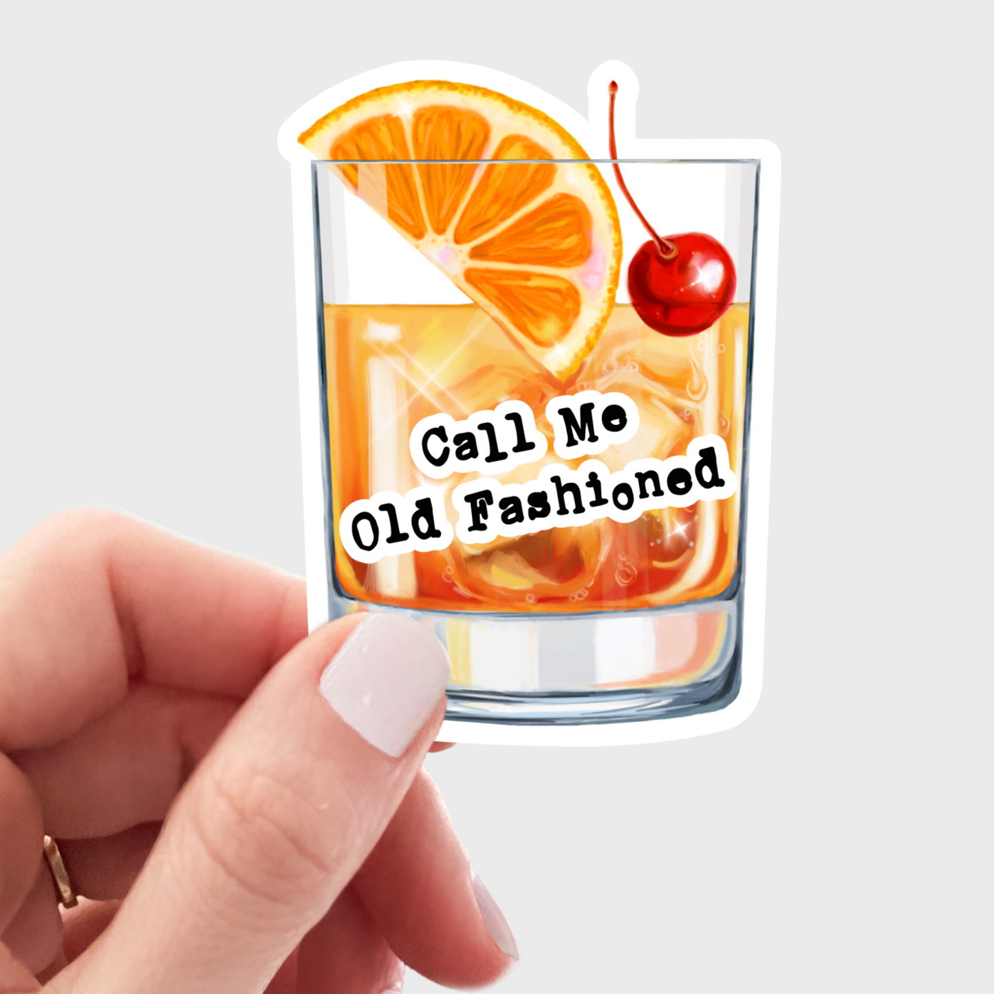 Call Me Old Fashioned Sticker - drink, supper club, bar