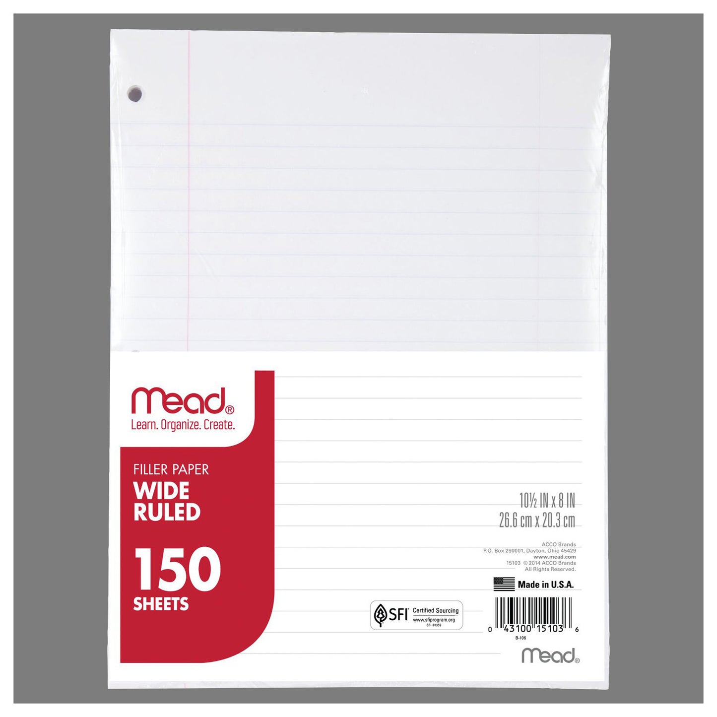 150 Sheets Wide Rules Filler Paper