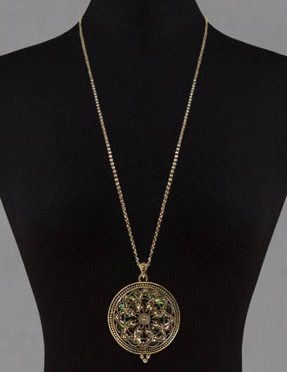 Mandala With Abalone 6 Times Magnifier Magnifying Glass: Antique Gold
