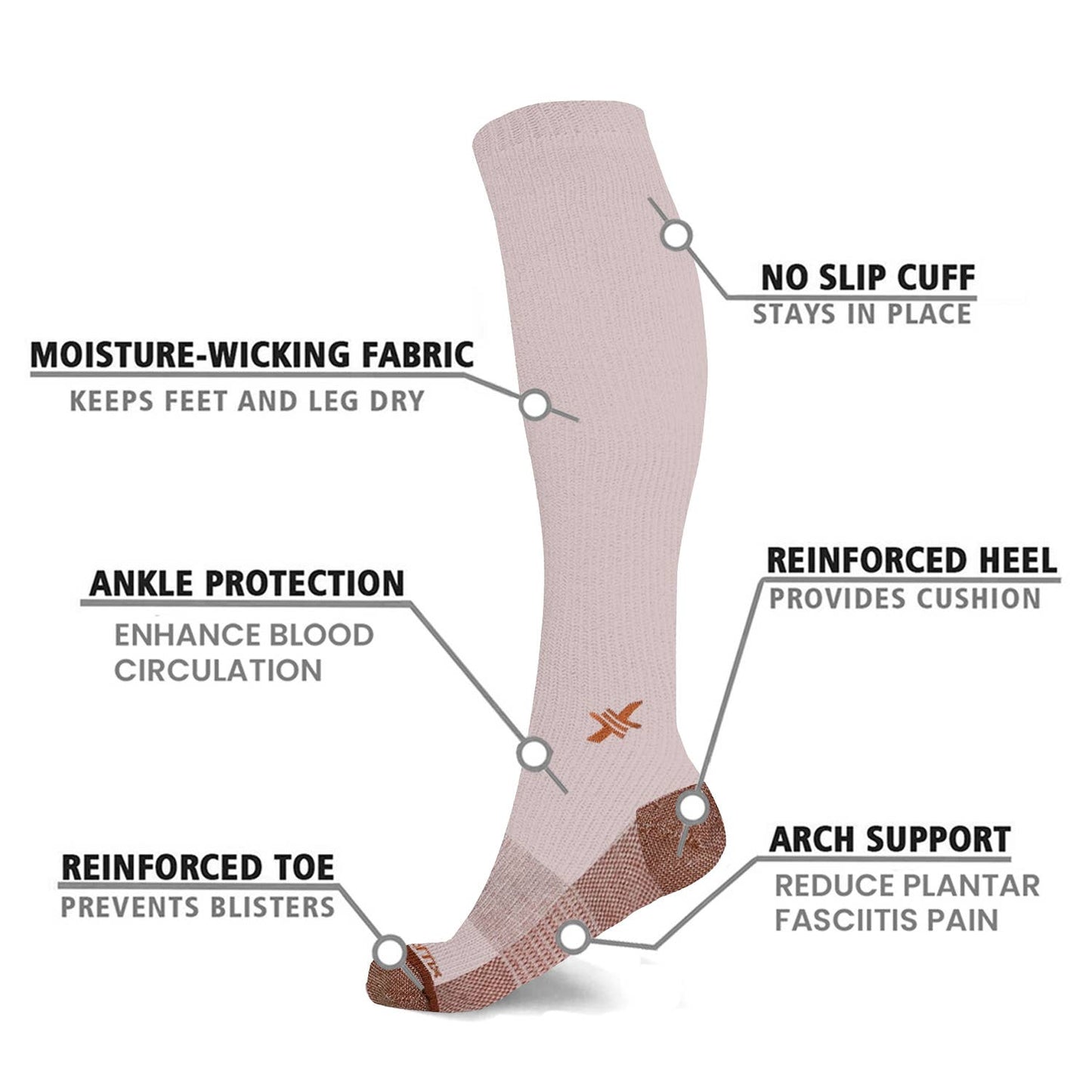 COPPER COMPRESSION SOCKS ~ ASSORTED STYLES/SIZES