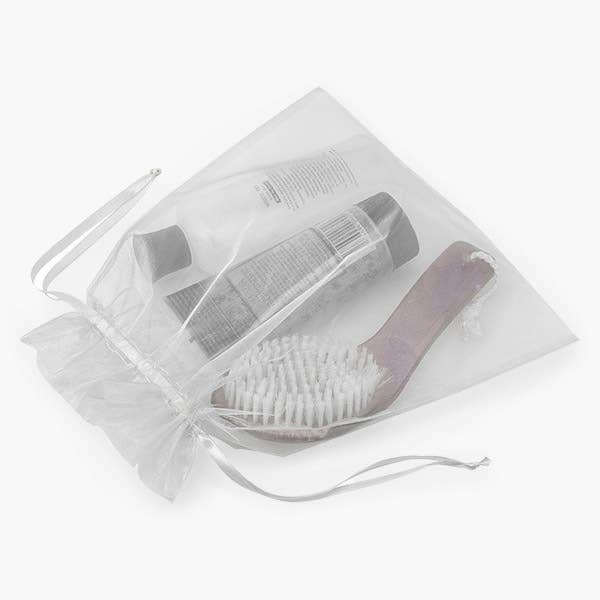 Organza Sheer Bags with Satin Drawsting Ribbon : Ivory / 10 Pack / 4x6"