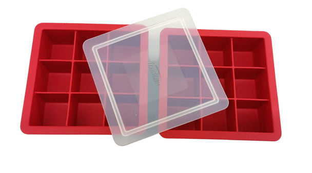 Ice Cube Trays with Lid - Set of 2 with 9 slots