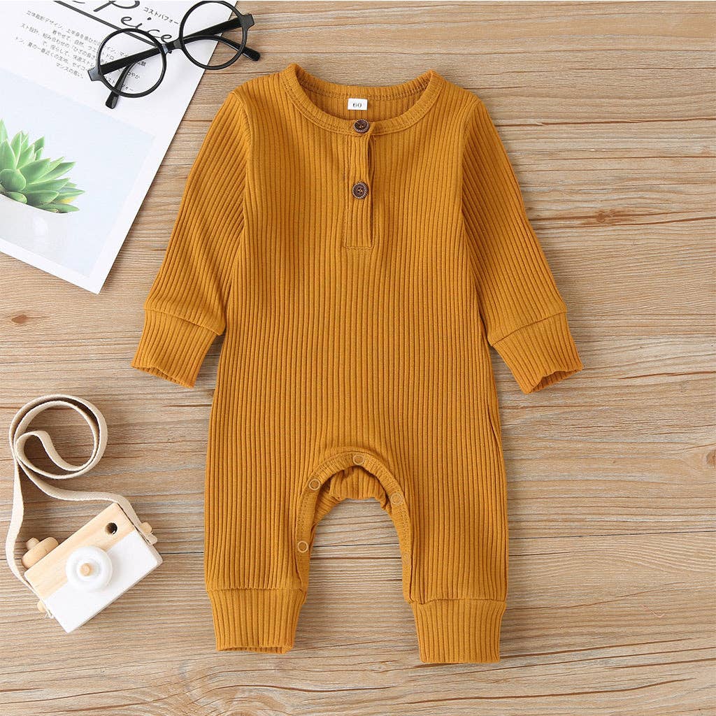 Baby Boy / Girl Cotton Knitted Style  Cardigan Jumpsuit: Gray / 12-18M