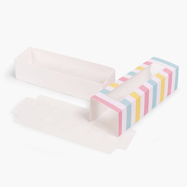 Macaron Cookie & Candy Boxes: Sage Harlequin / 10 / Single Set