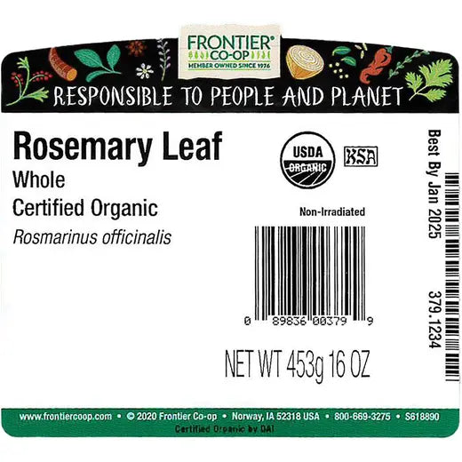Rosemary Leaf, Whole, Organic 1 LB