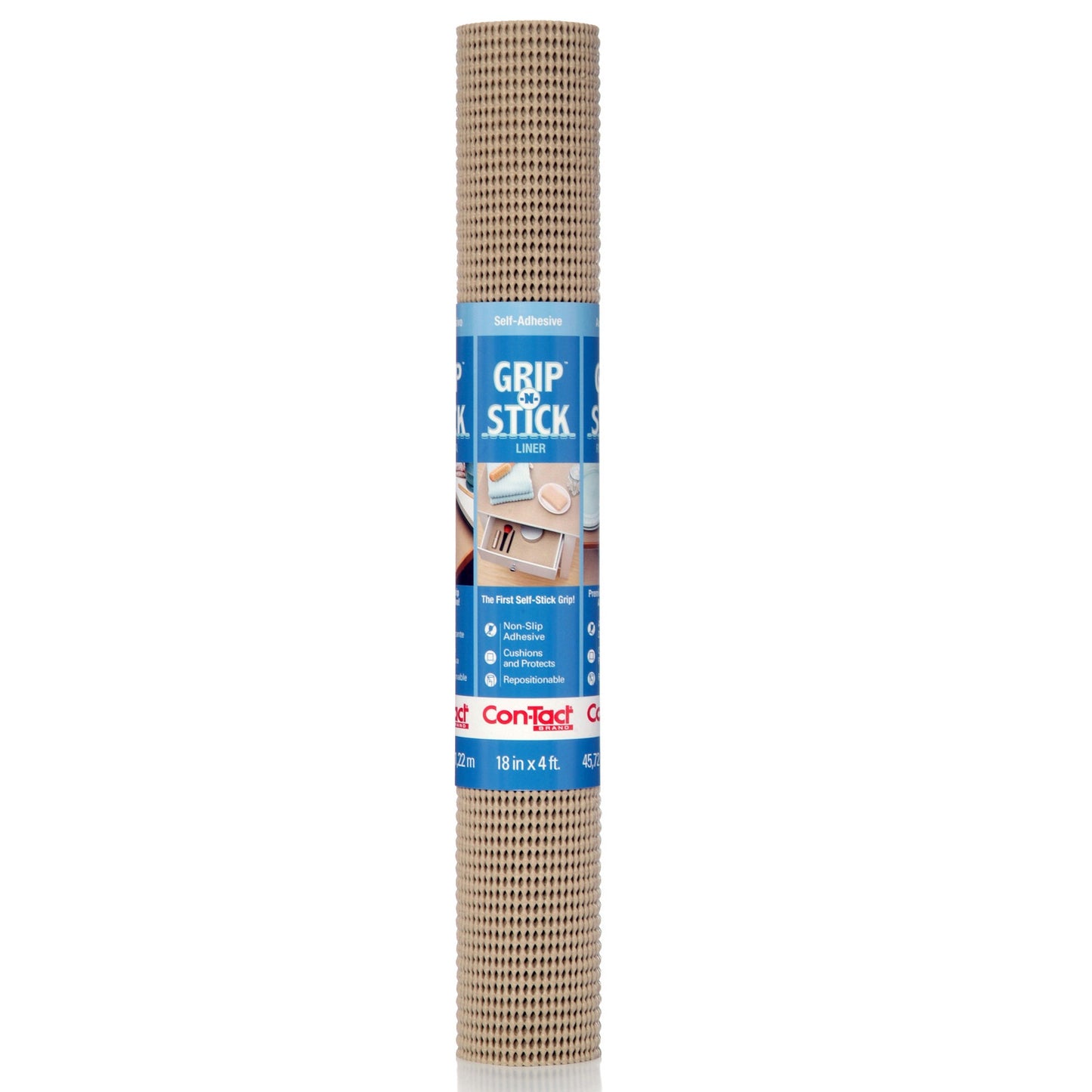 LINER GRIP-N-STICK TAUPE 18IN