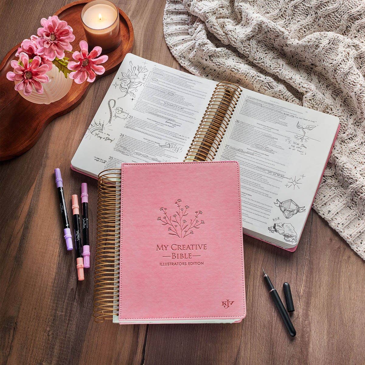 KJV My Creative Bible Faux Leather HC, Pink 2