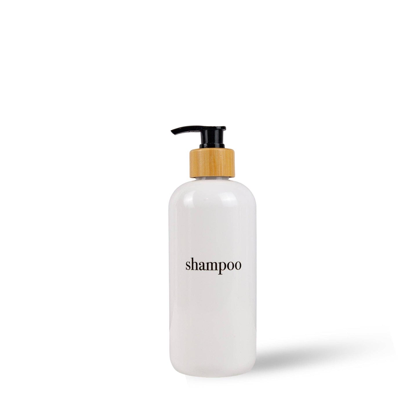 Shampoo & Conditioner Bottle Sets - Refillable | White Dispensers | Bamboo or Plastic Tops: White / Face Wash / Black / Plastic