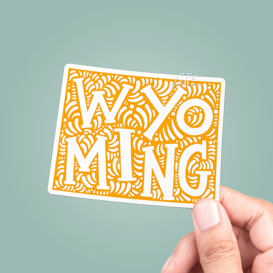 Wyoming State Colorful Sticker Vinyl Decal: Red / 3"
