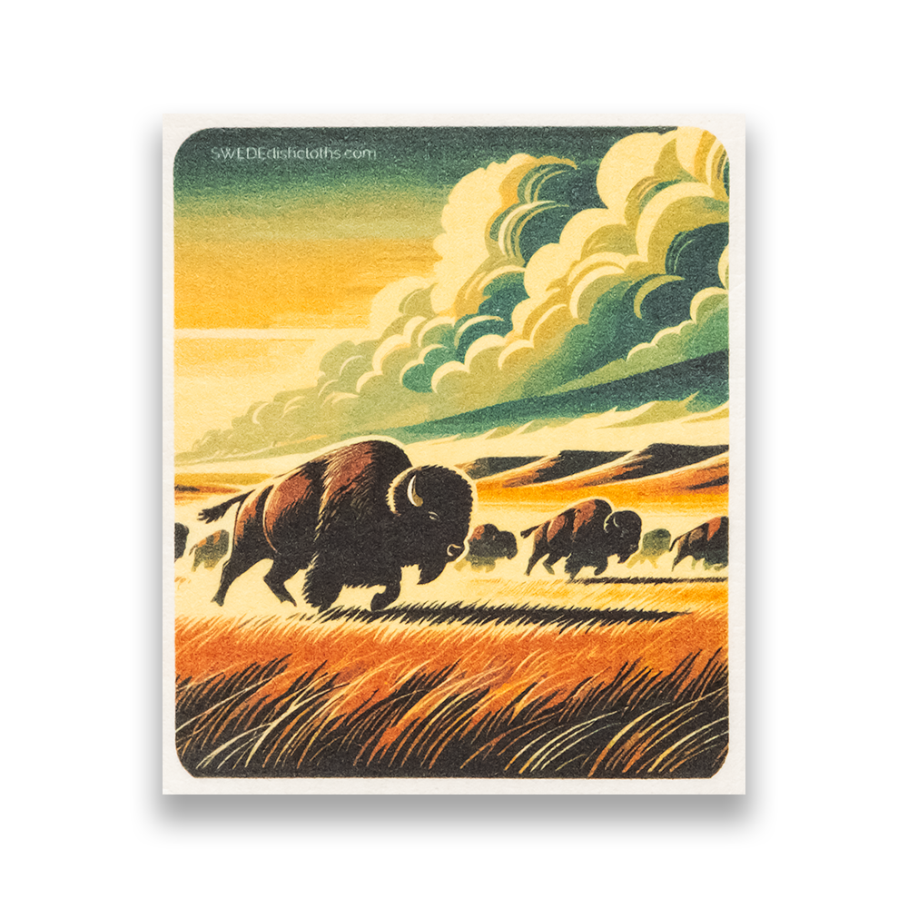Swedish Dishcloth Colorful Bison