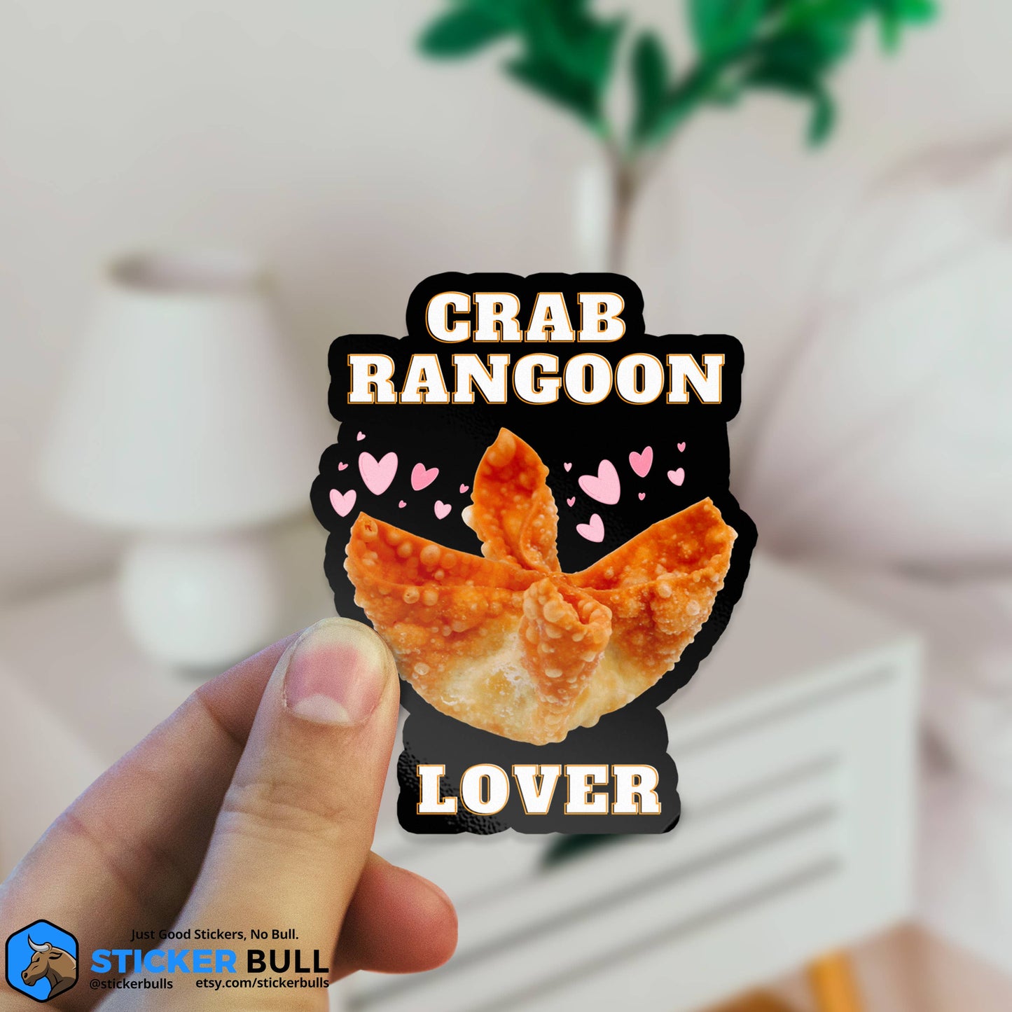Crab Rangoon Lover Food Meme Sticker, Waterproof Sticker