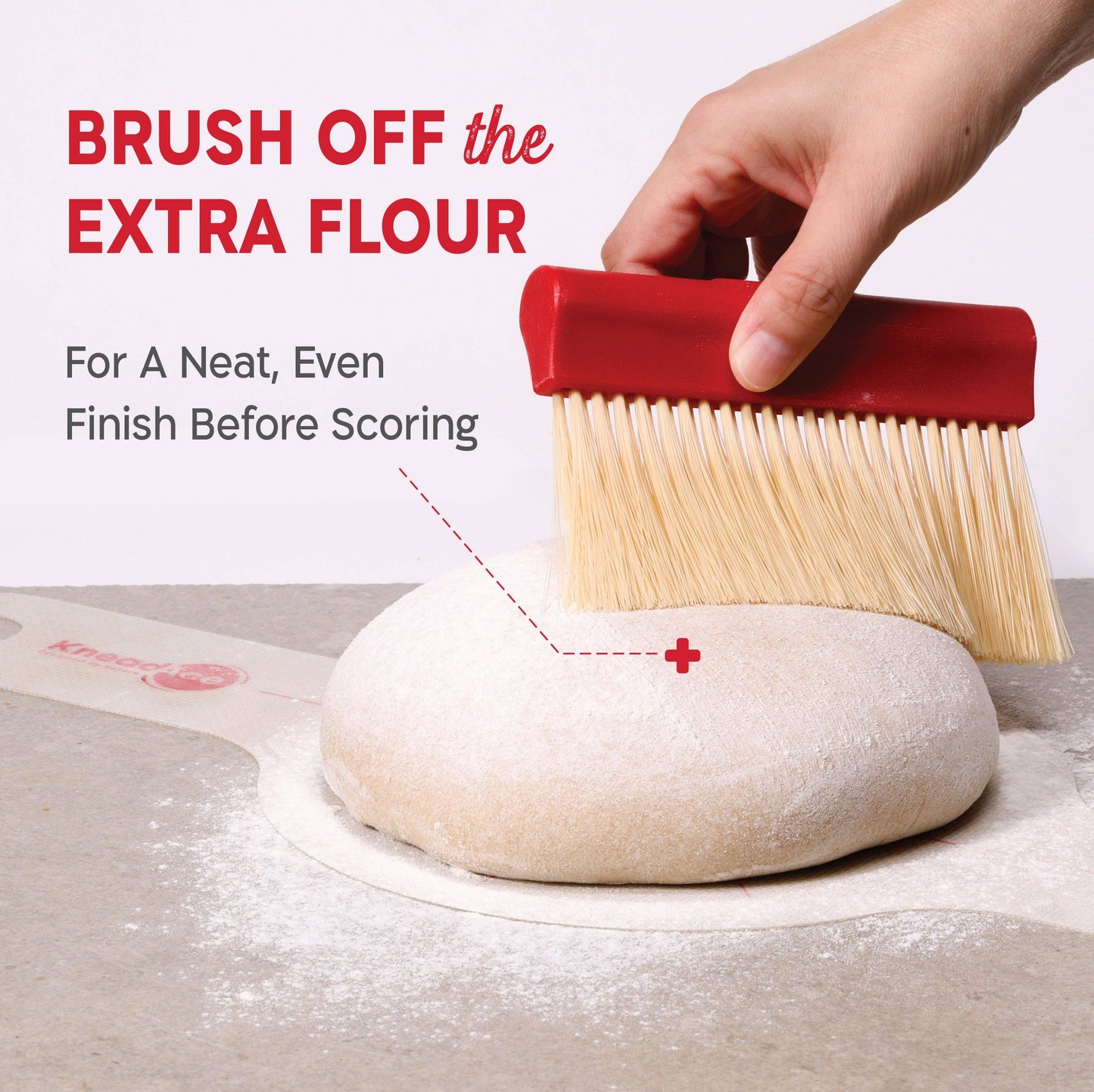 KneadAce Bench Scraper and Baker's Brush: Gray / Turquoise