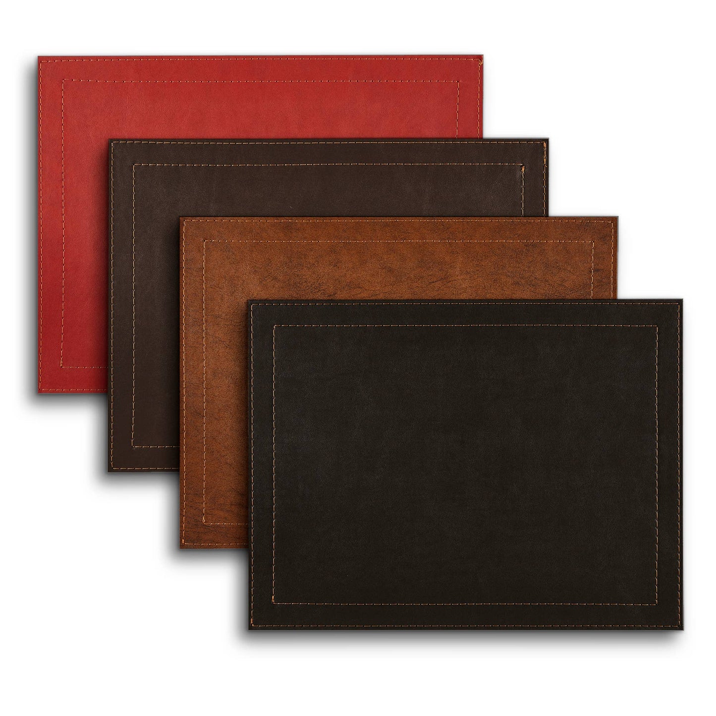 Classic Luxe Placemat Faux Leather: Brown Marble
