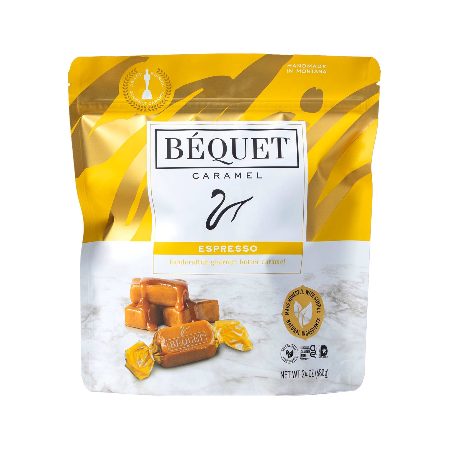 Béquet Gourmet Caramel 24 oz Resealable Pouch: Chewy