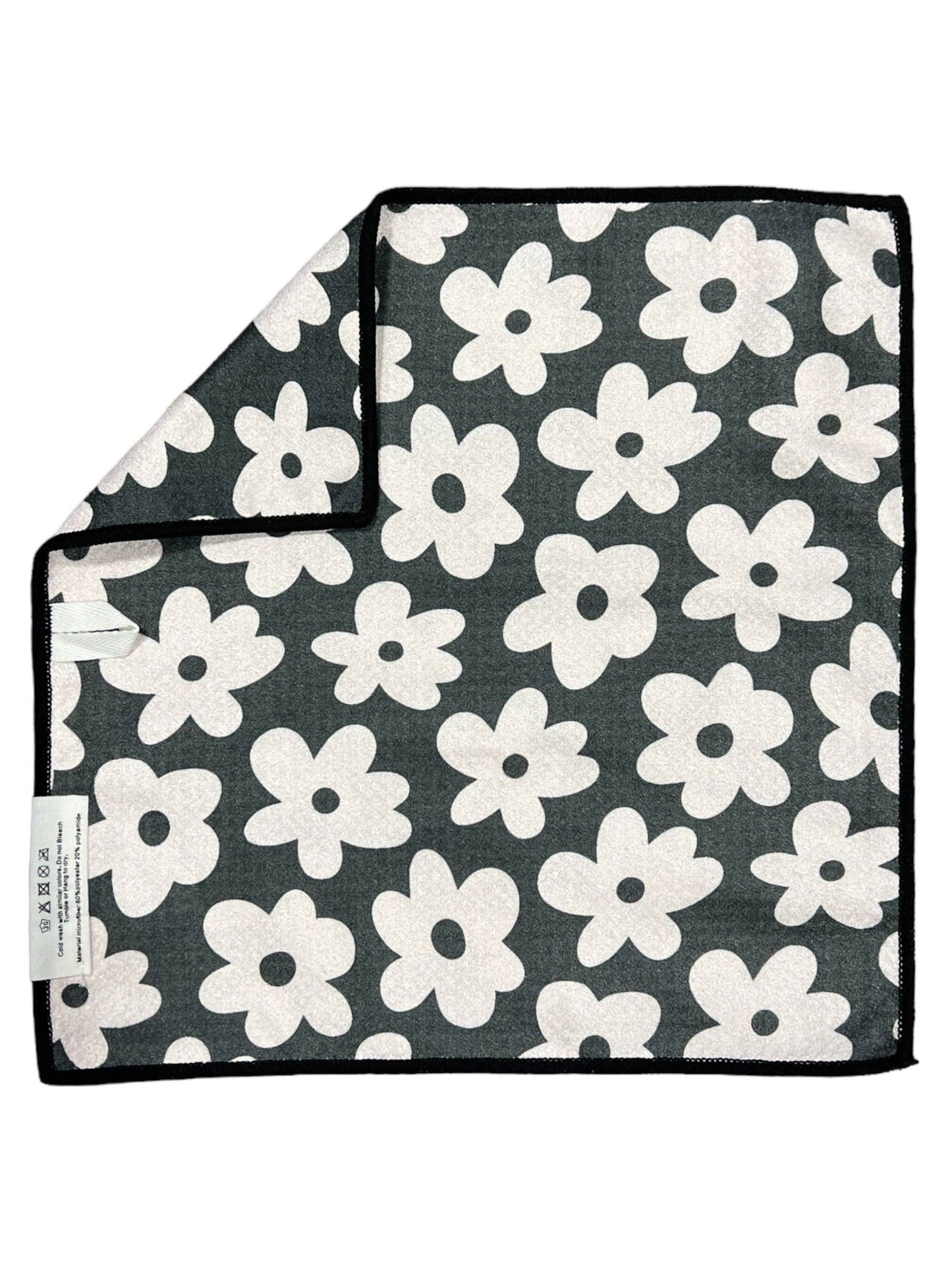 Lulus: Double-Sided Washcloth: Charcoal/Cream / 12x12 in. / Washcloth