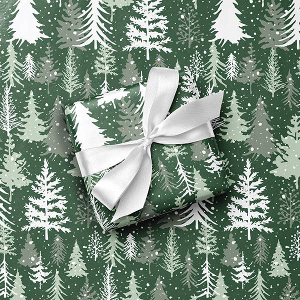 Christmas Gift Wrapping Paper: Green Tonal Stripe / 1 Pack / 24"x85'