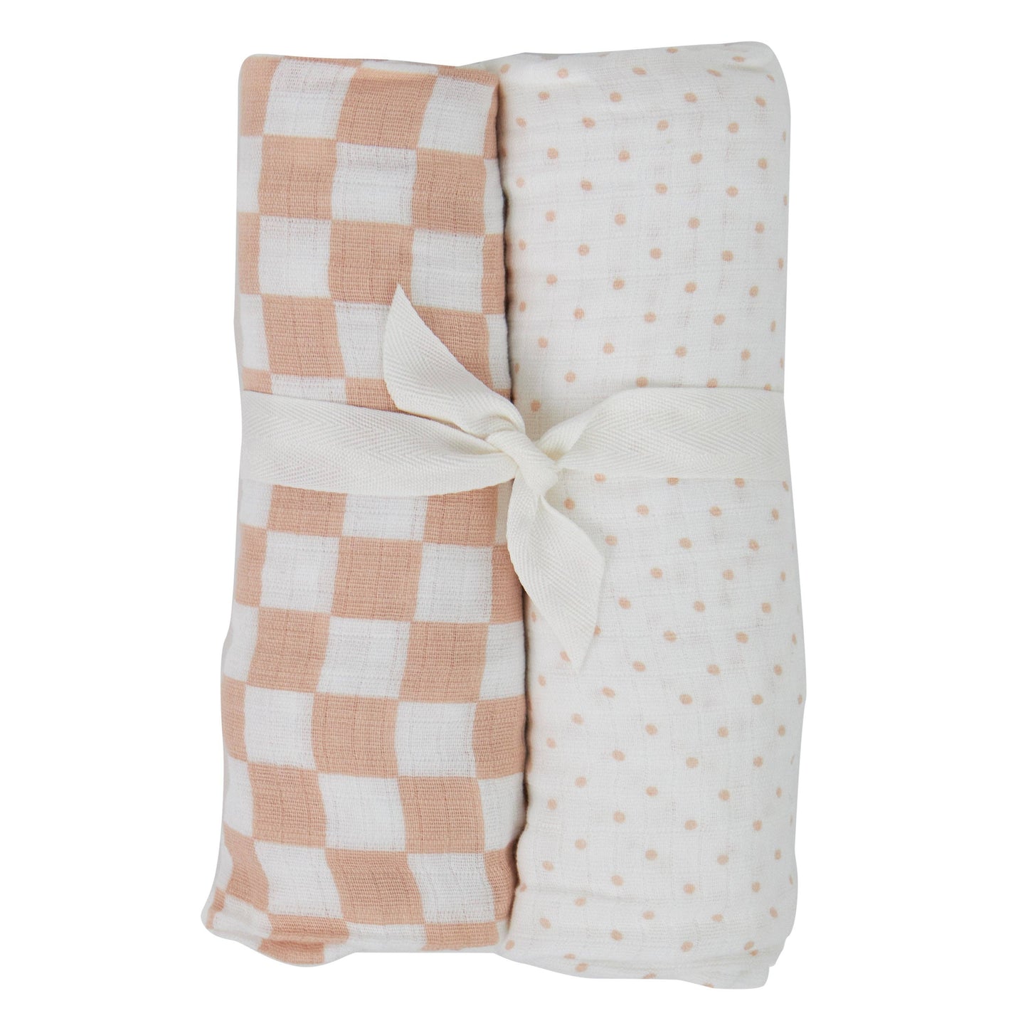 Chickpea Love Swaddle Baby Blanket 100% Muslin Cotton Baby Girl Gift Pack: Floral & Polkadot / 36x40
