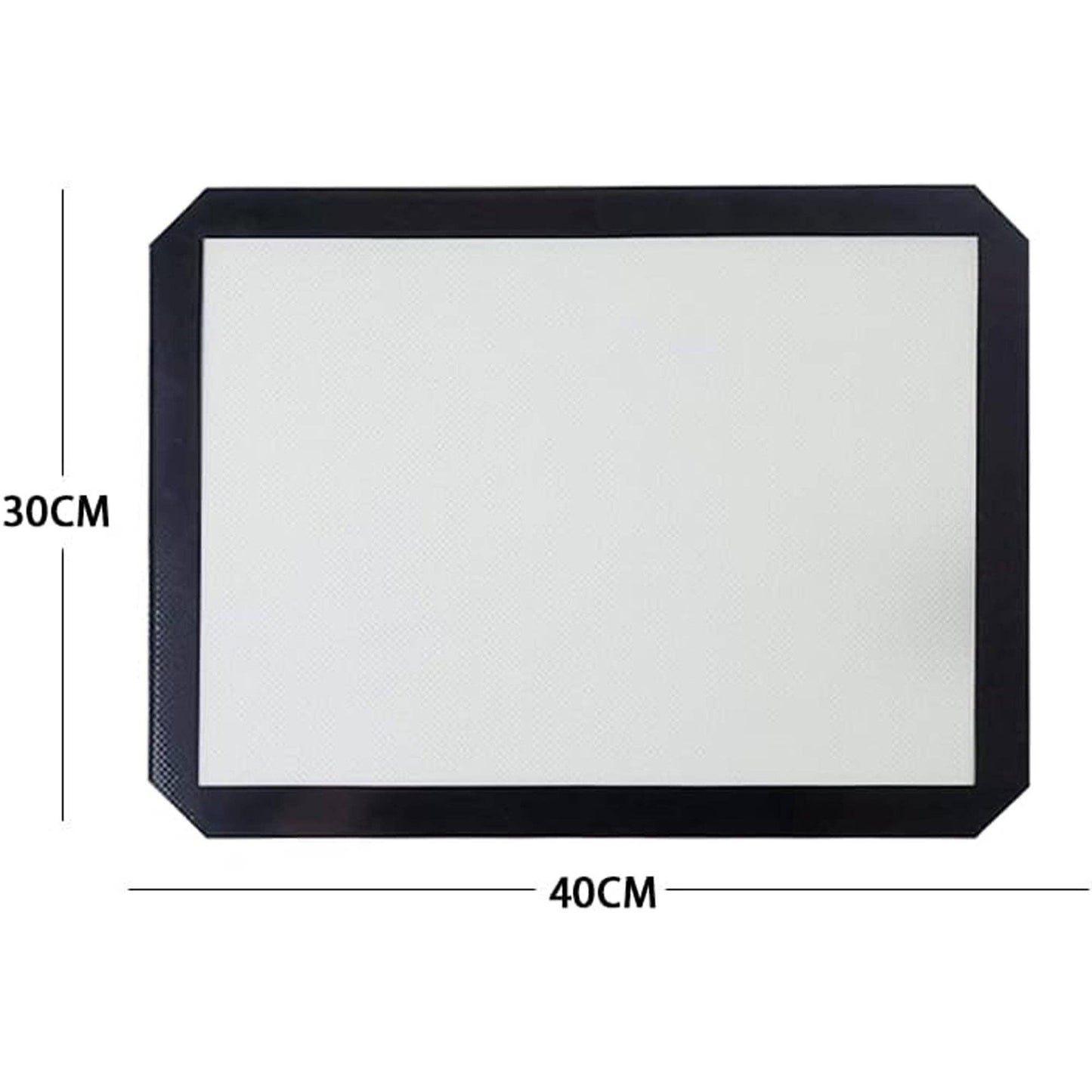 Premium Non-Stick Silicone Baking Mat Set of 2 Sheets - 11.8'x15.7'inch - Food Safe, Heat-Resistant, Reusable & Nonstick Mat for Cookie Oven, Macarons, Bread & Pastry - Black (Small)