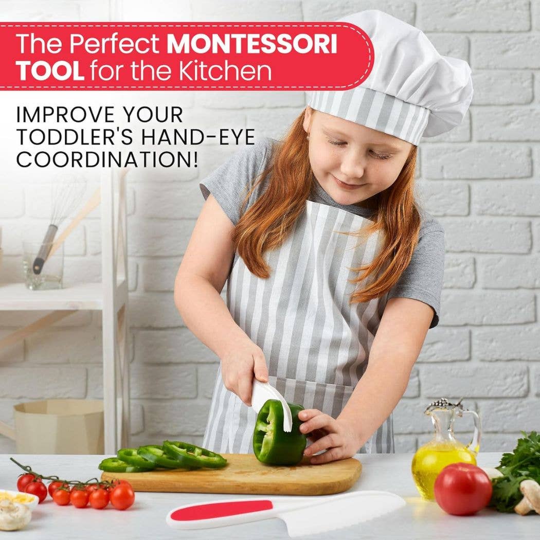 Safety Knife Set for Kids - 3 Piece: Red