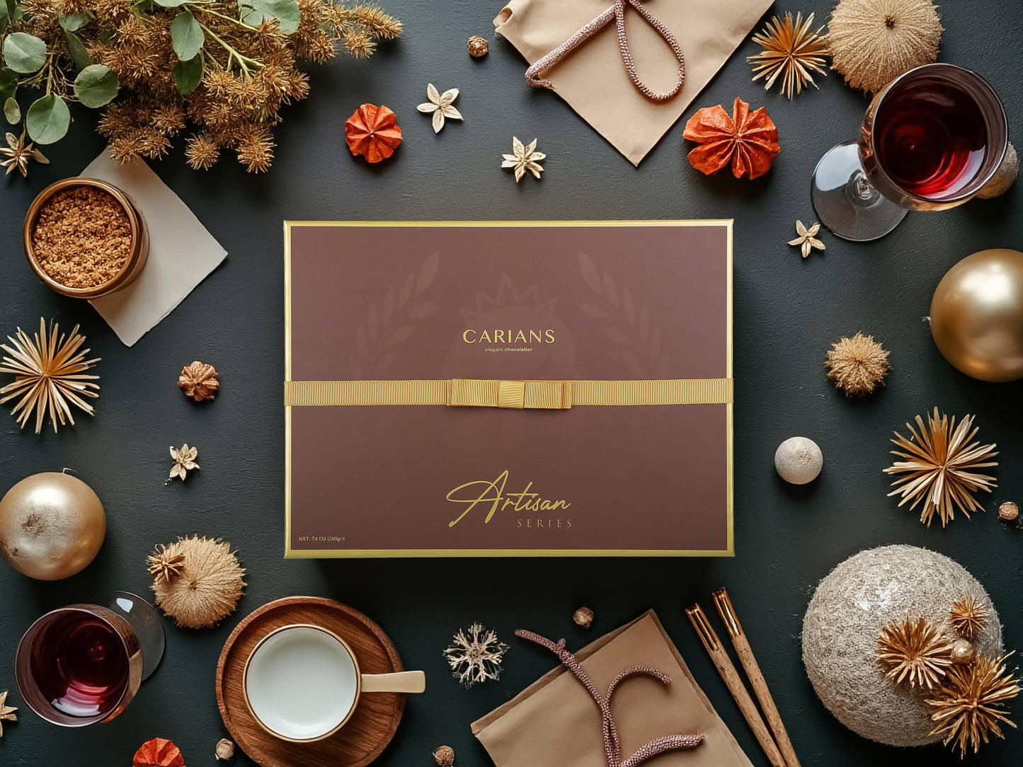 Valentine's  Chocolate Gift Box Premium Quality, Gold Ribbon