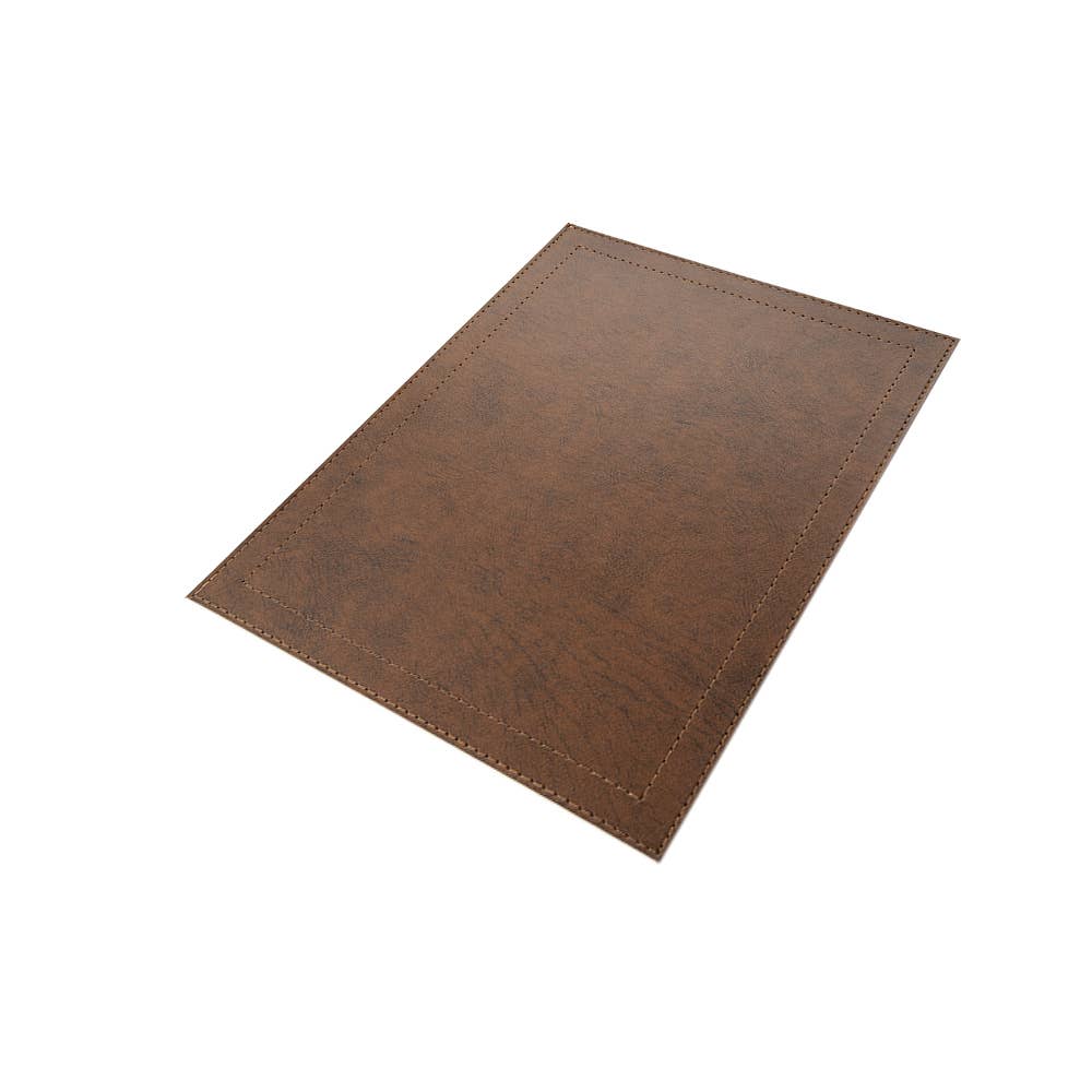 Classic Luxe Placemat Faux Leather: Brown Marble