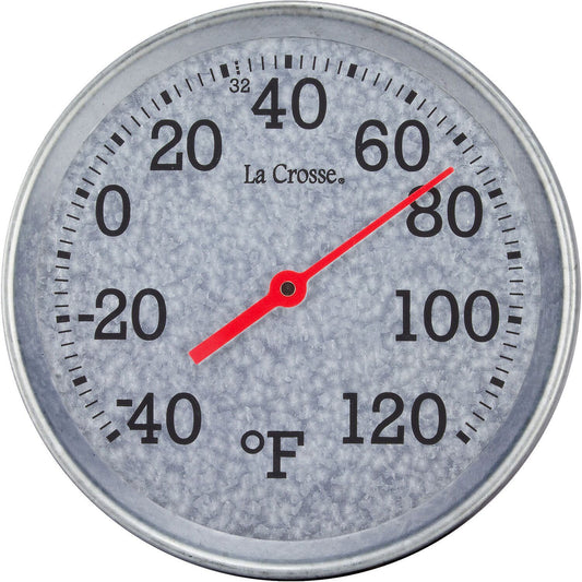 THERMOMETER GALVANIZED METAL 8IN