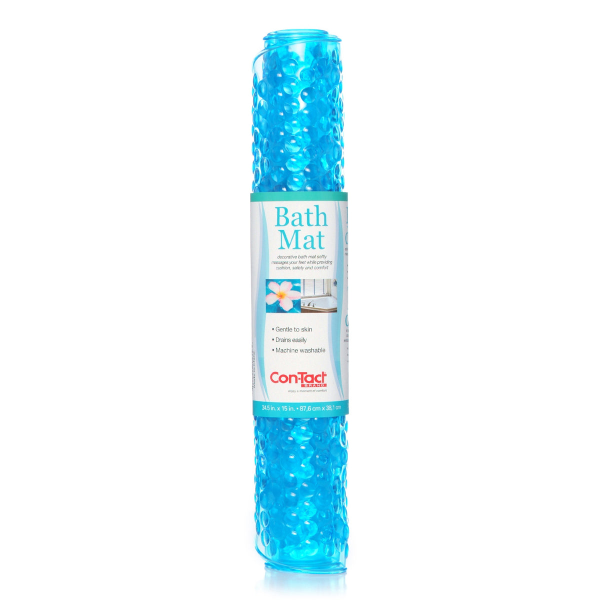 BATH MAT BUBBLE BLUE 34.5X15IN