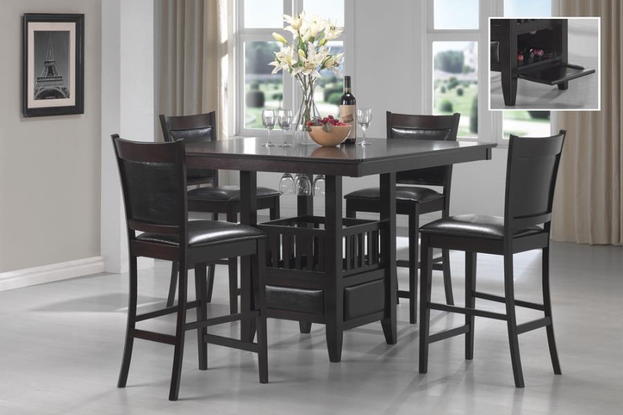 5 PC TABLE & CHAIR SET ESPRESSO