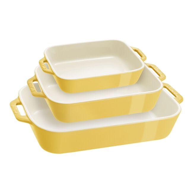 Staub Ceramic - Rectangular Baking Dishes/ Gratins 3-pc, Rectangular Baking Dish Set