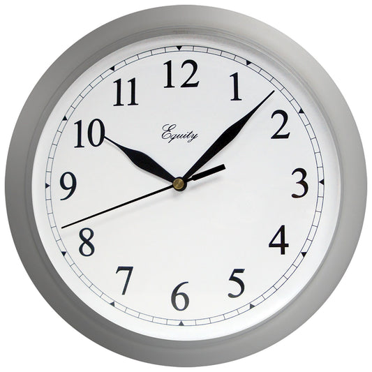 WALL CLOCK SILVER ROUND 10IN