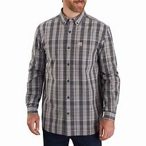104444 029 Carhartt Relaxed Fit Cotton Long Sleeve Plaid Shirt