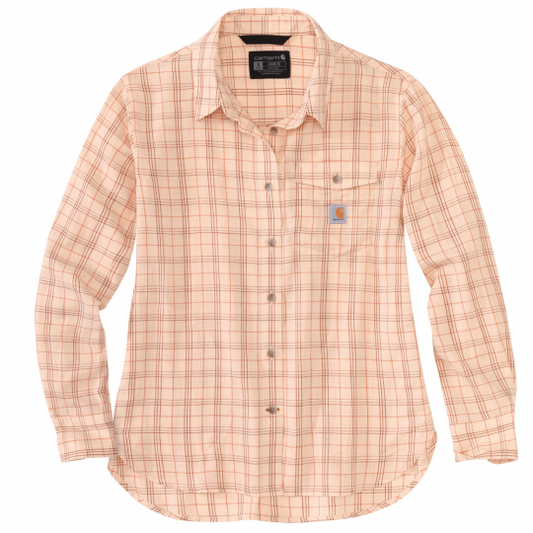 WOMENS LOOSE FIT LIGHTWEIGHT PLAID SHIRT