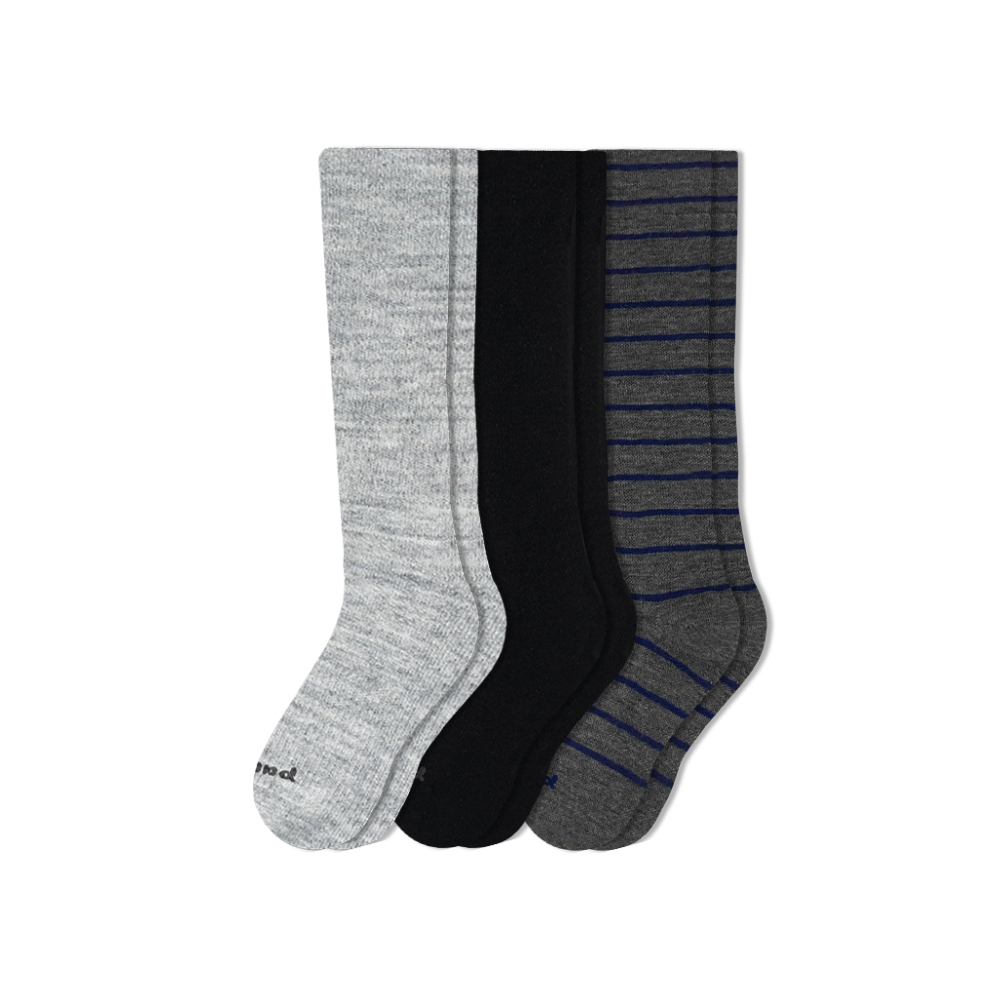 Men's Compression Socks: SOLID/Gray & SOLID/Charcoal & SOLID/Black / Medium / Large (US: 7 - 10)
