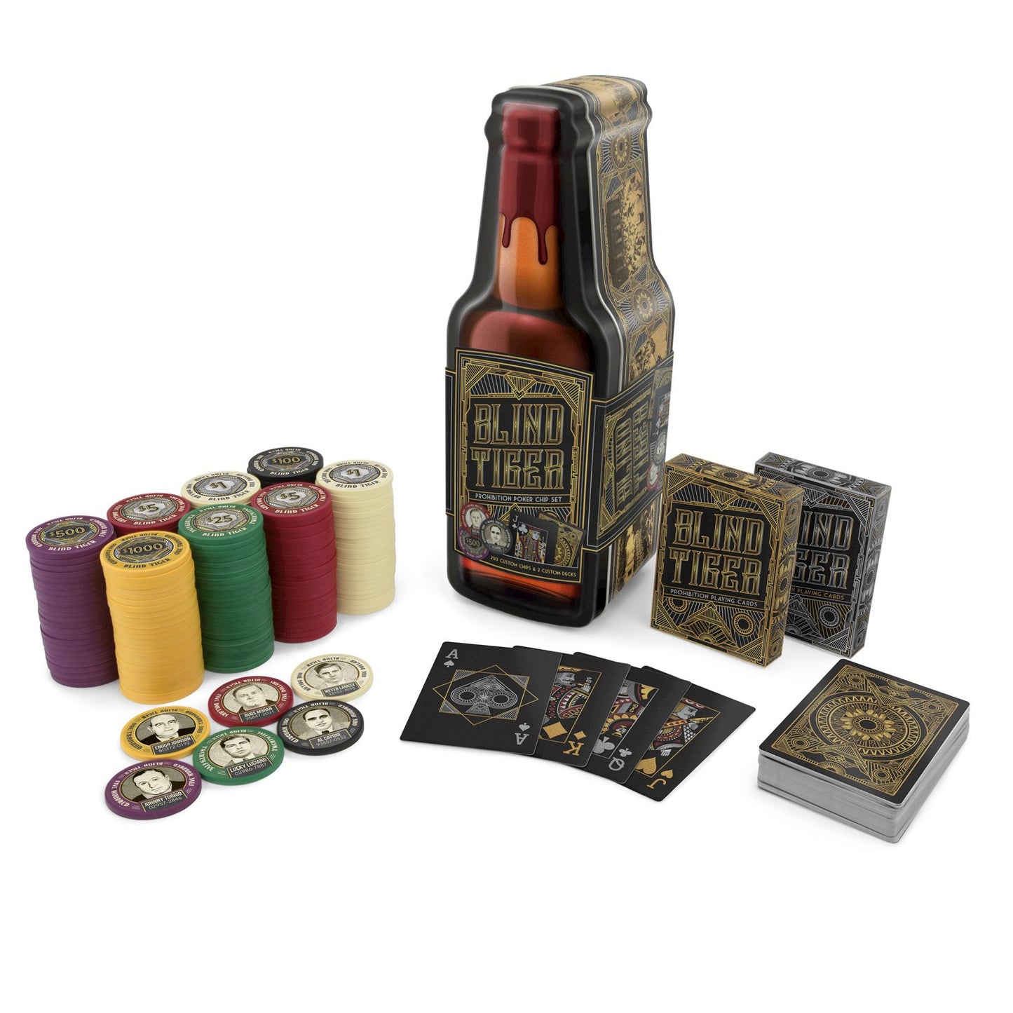 POKER SET BLIND TIGER TIN
